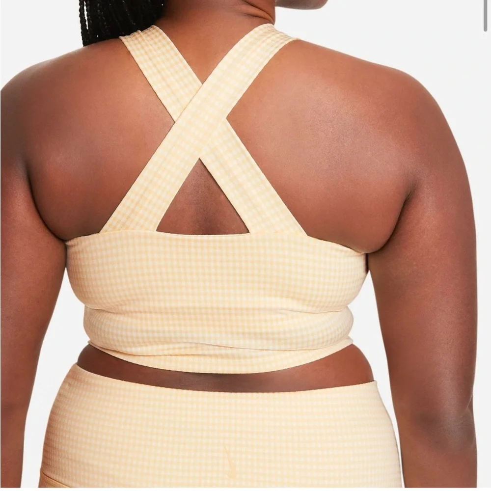 NWT NIKE Yellow and White Gingham Tank Top Size XXL